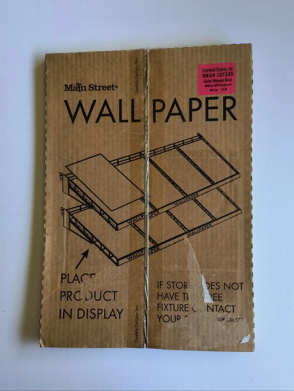 Peel and Stick Wallpaper Sheets 11 in. x 16 in. Gold Woven Geometric, Qty 24 NIB